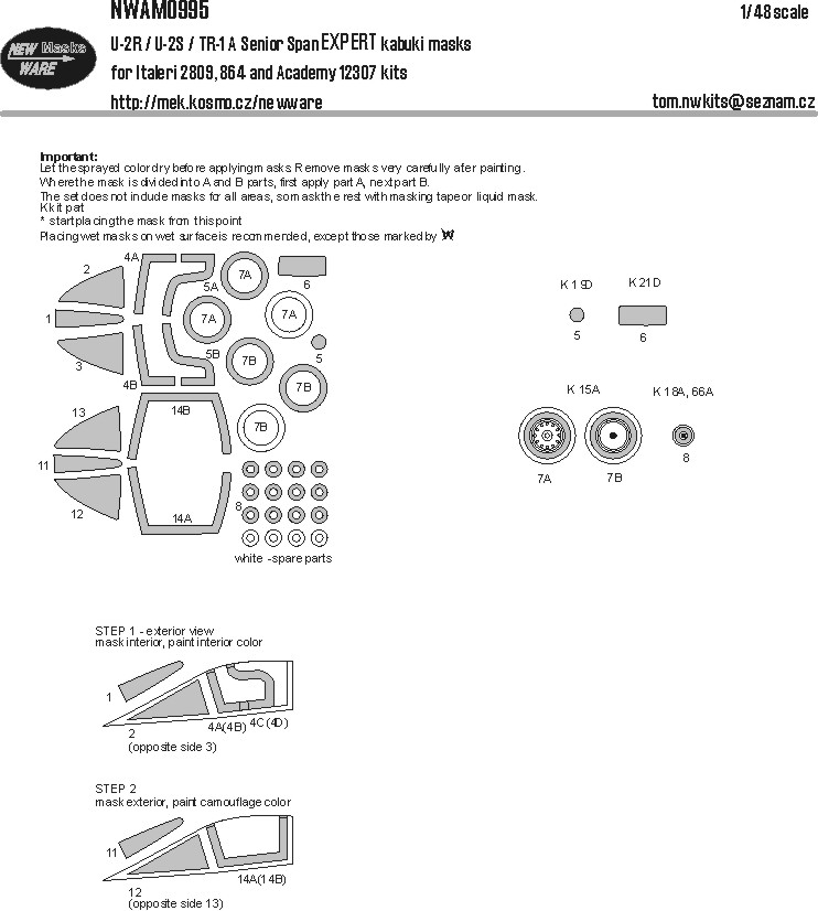 1/48 Mask U-2R/2S/TR-1A Senior Span EXPERT (IT/AC)