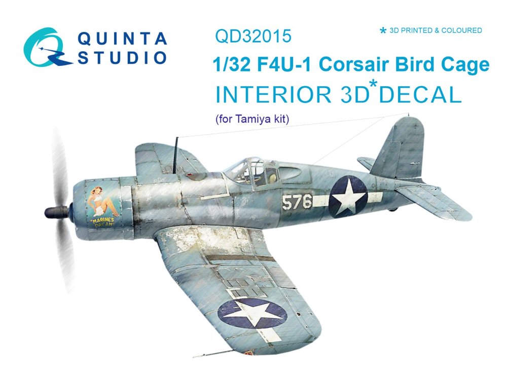 1/32 F4U-1 Corsair Bird cage 3D-Print&col.Interior