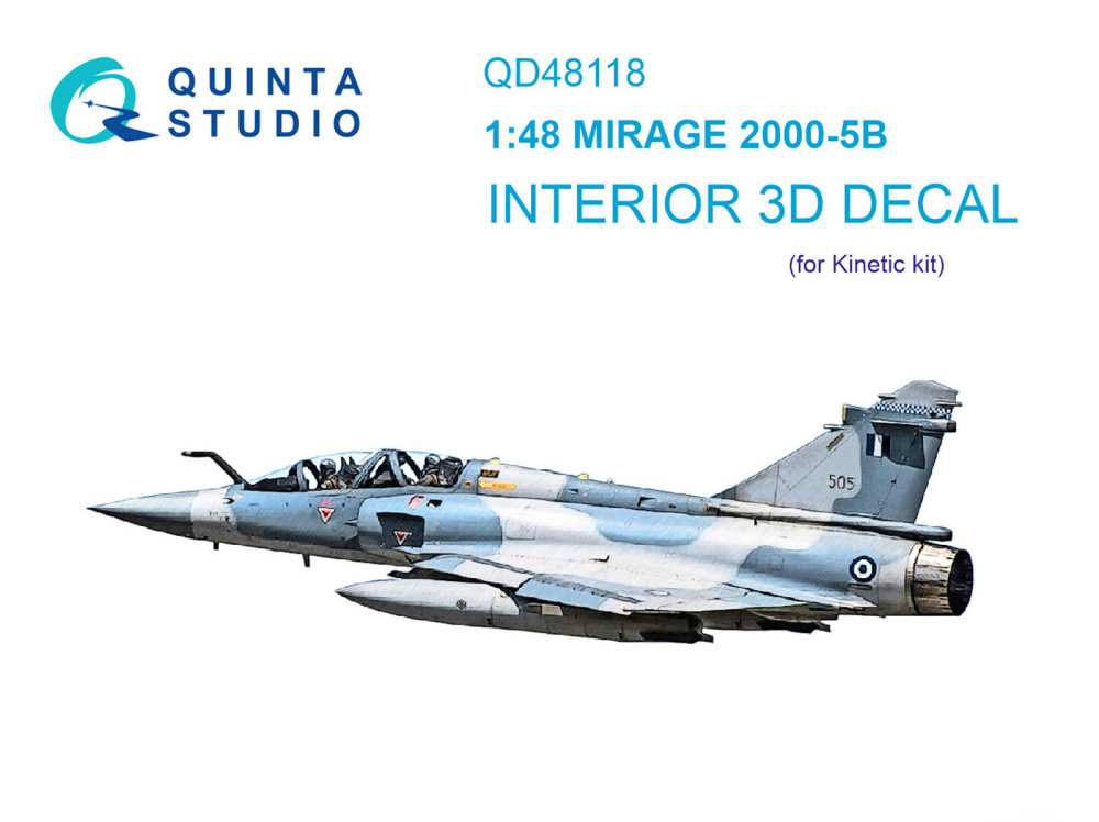 1/48 Mirage 2000-5B 3D-Print&col. Interior (KIN)