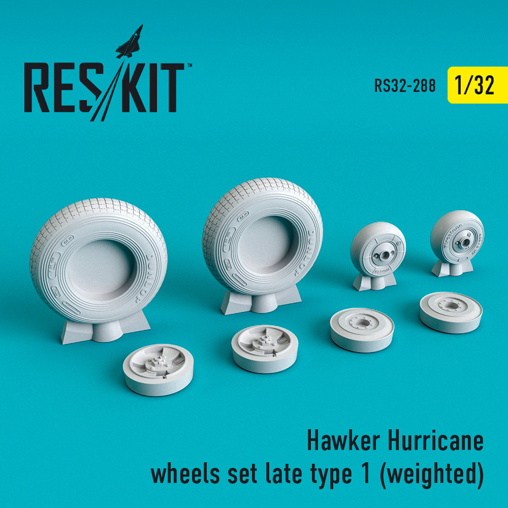 1/32 Hawker Hurricane wheels late type 1 weighted