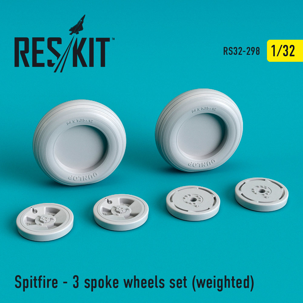 1/32 Spitfire - 3 spoke wheels set (weighted) 