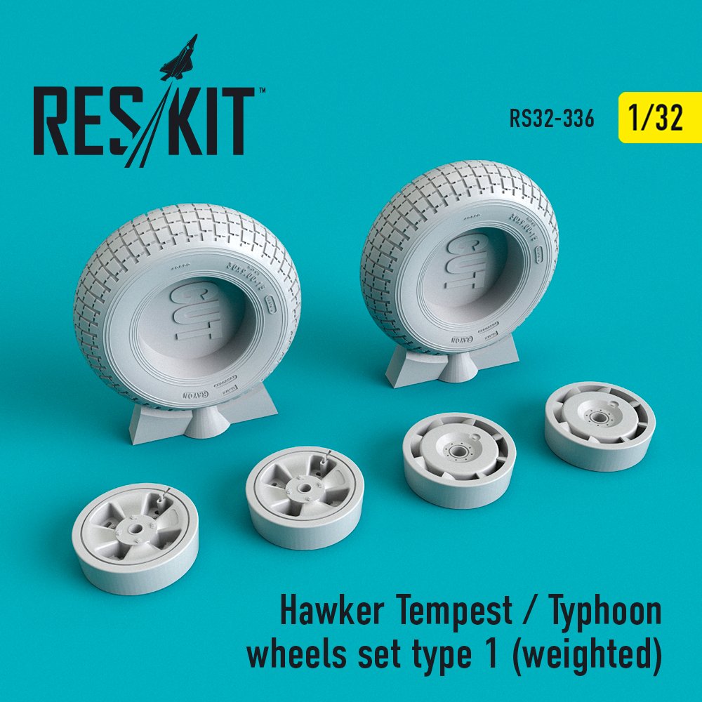 1/32 Hawker Tempest/Typhoon wheels weighted type 1