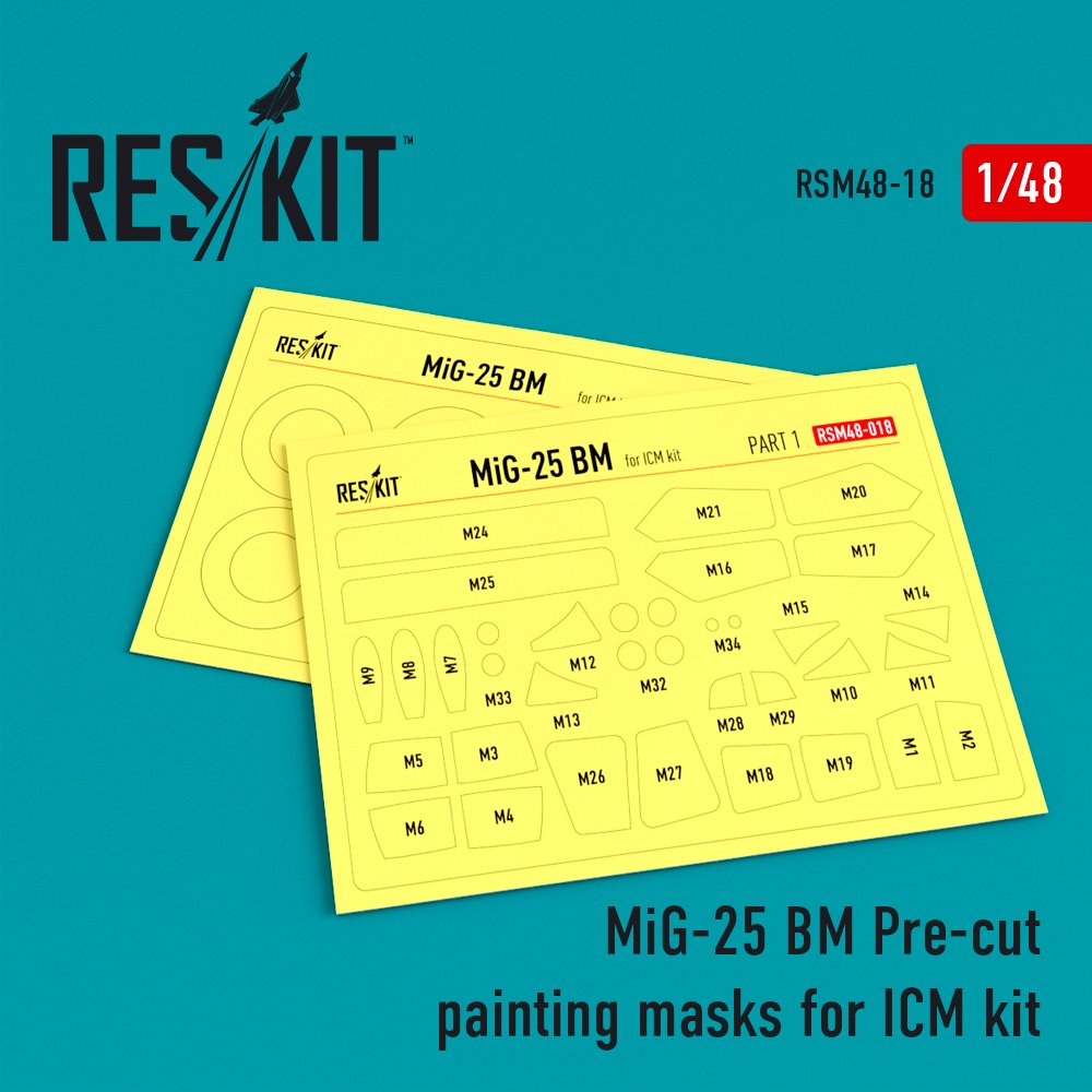 1/48 MiG-25 BM Pre-cut painting masks (ICM) 