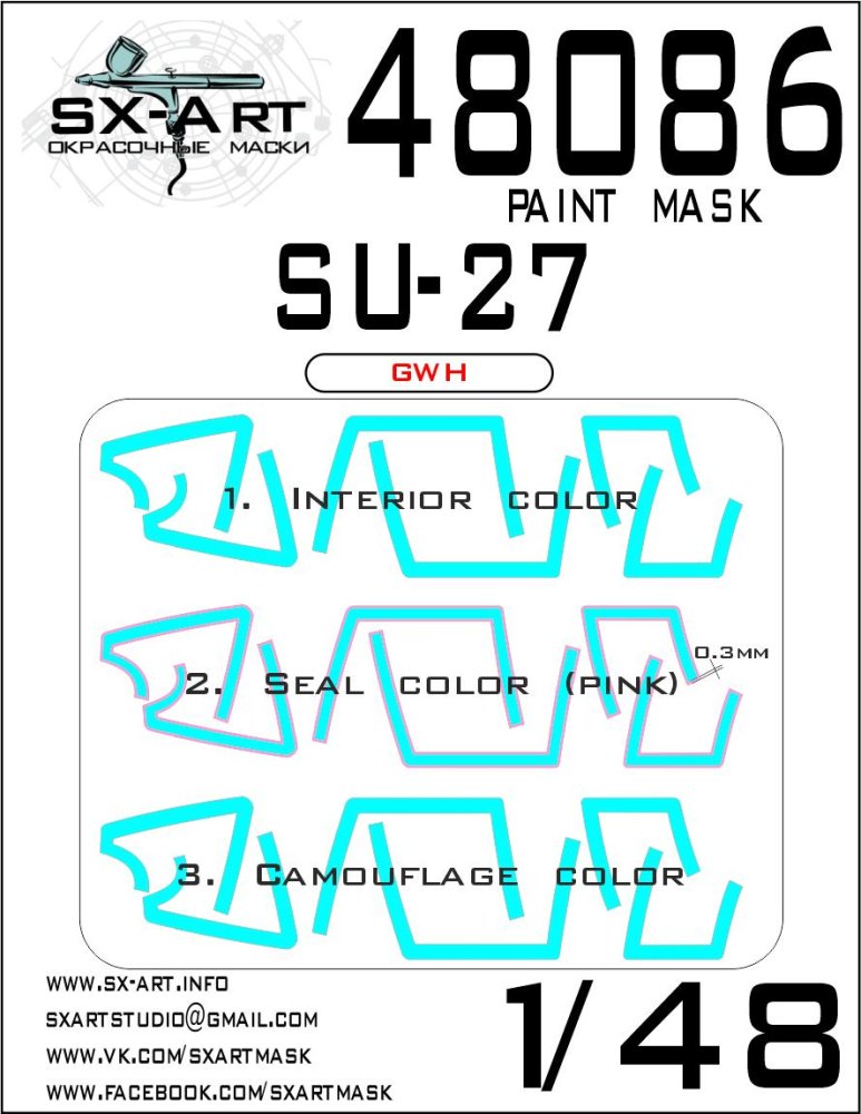 1/48 Su-27 Painting mask (GWH)