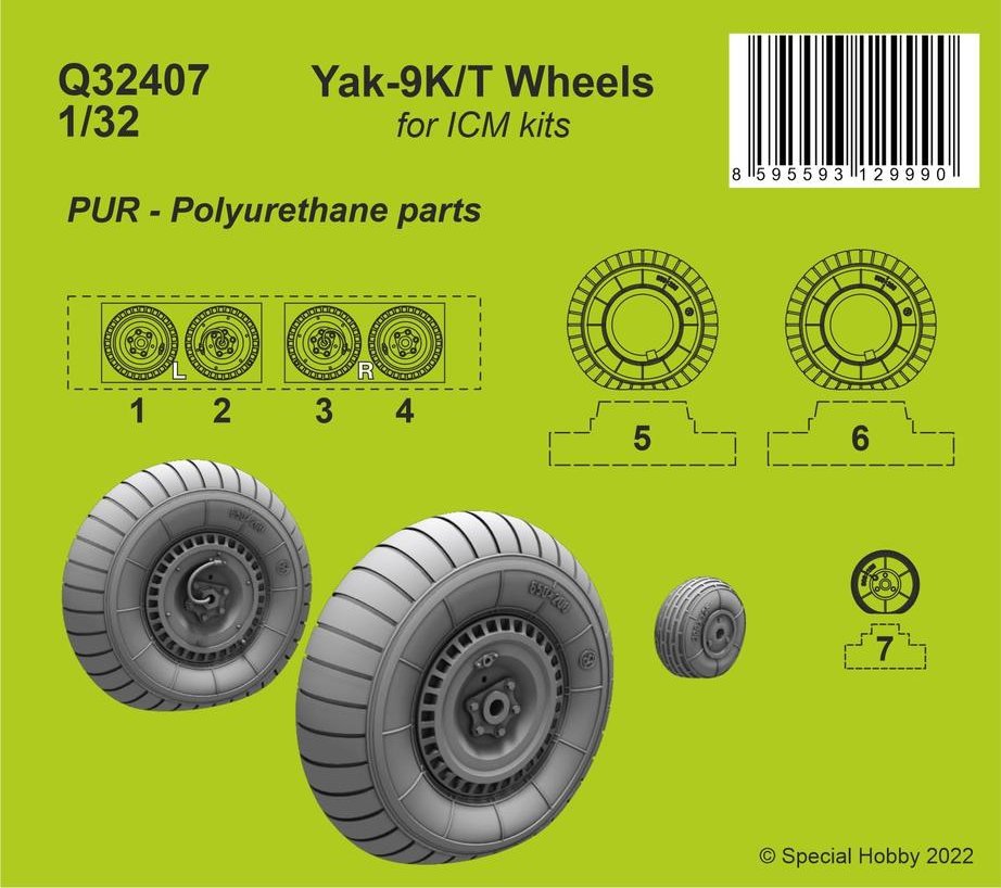 1/32 Yak-9K/T wheels (ICM)