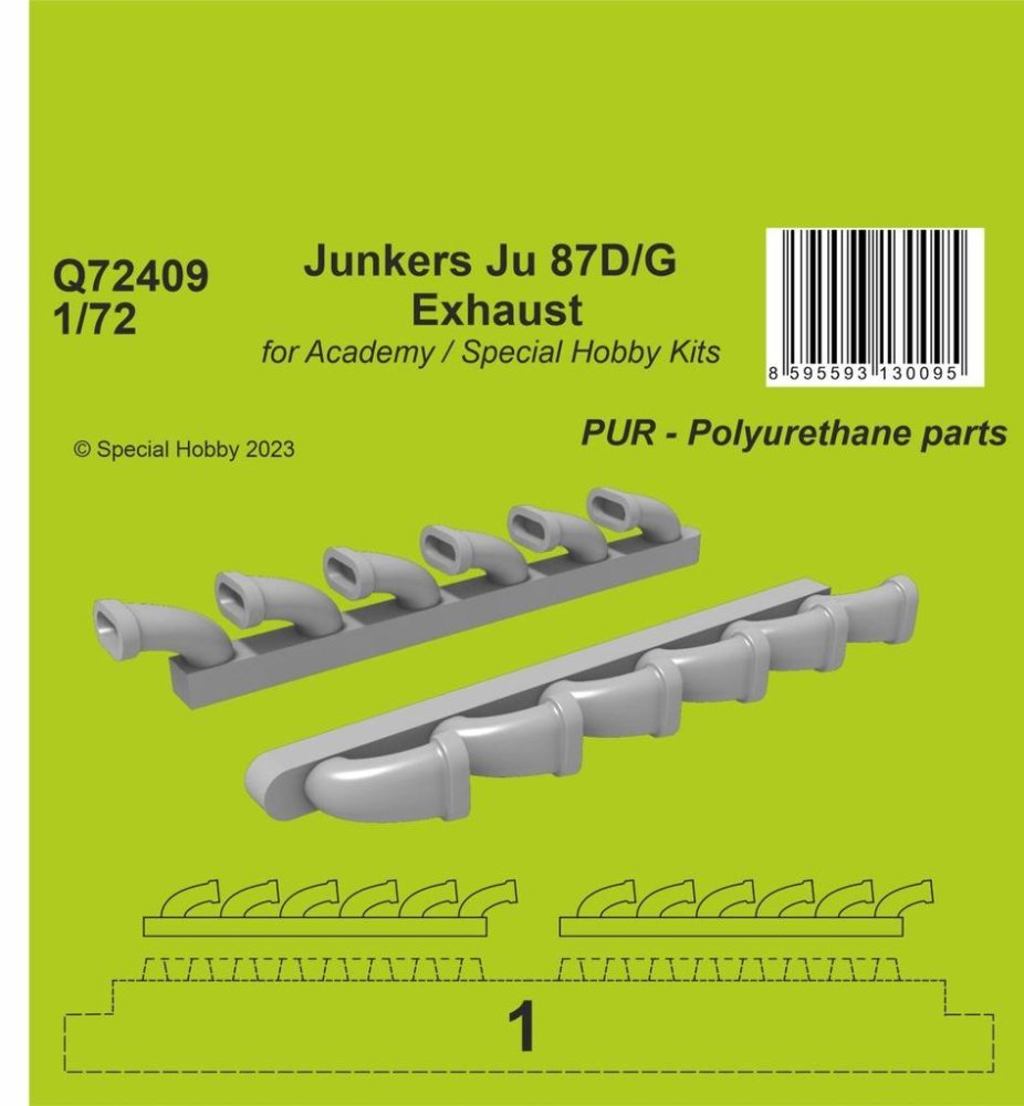 1/72 Junkers Ju 87D/G Exhaust (ACAD/SP.HOBBY)