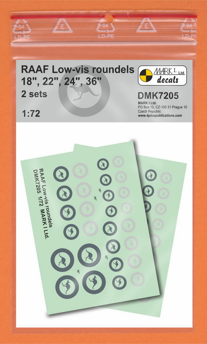 1/72 Decals RAAF Low-vis roundels (2 sets)