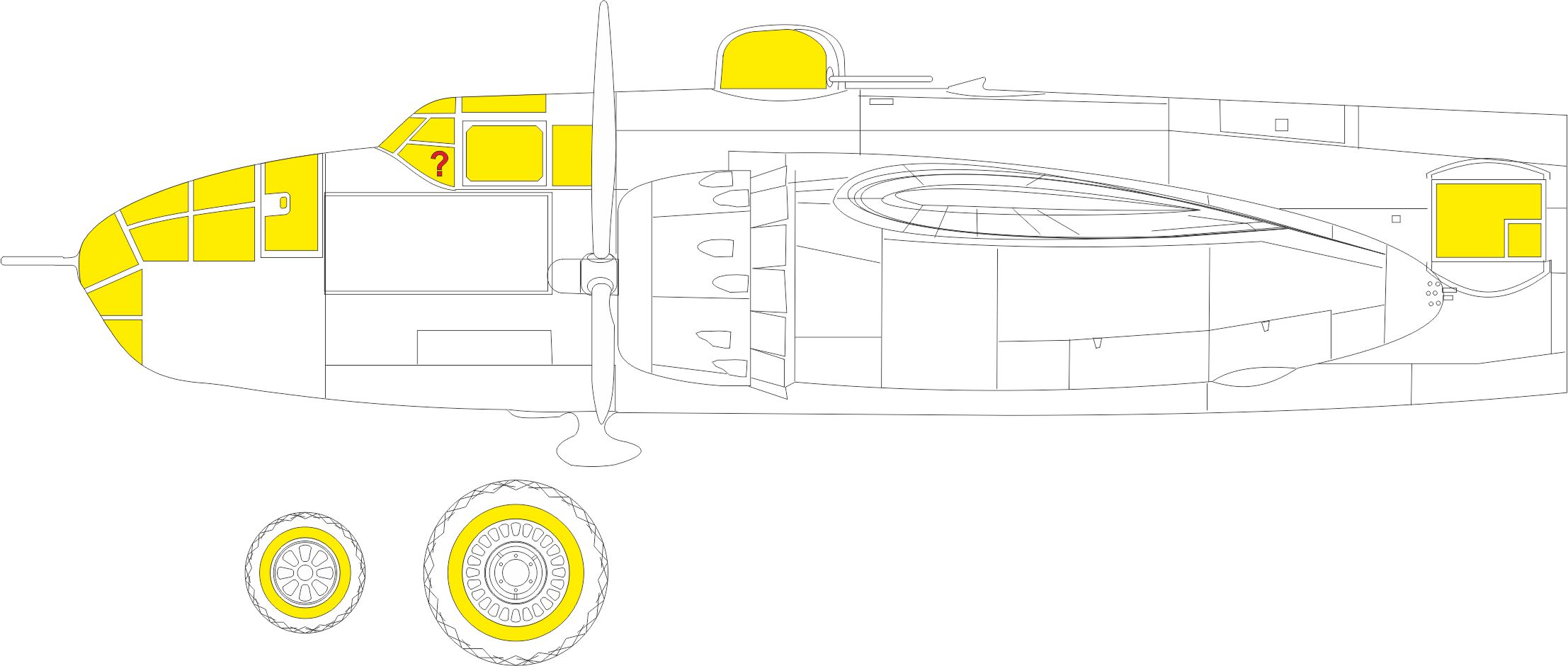 Mask 1/48 B-25J glazed nose (HKM)