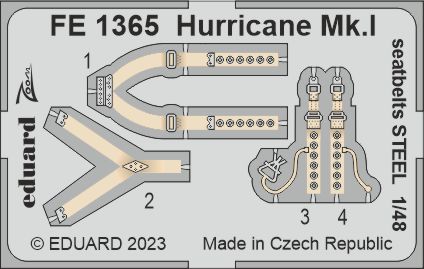 1/48 Hurricane Mk.I seatbelts STEEL (HOBBYB)