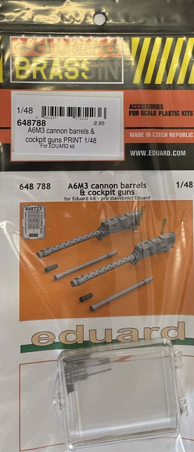 BRASSIN 1/48 A6M3 cann.barrels&cockpit guns PRINT