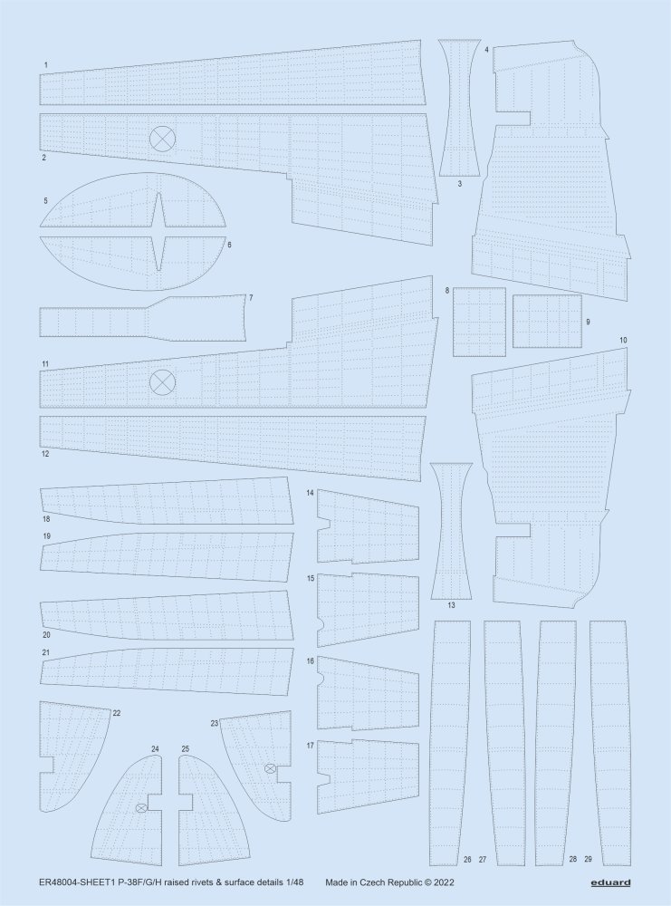 1/48 P-38F/G/H raised rivets & surface details