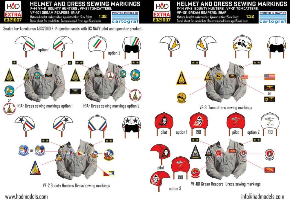 1/32 F-14A/D Helmet & dress sewing markings Vol.1