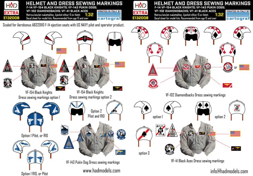 1/32 F-14A/D Helmet & dress sewing markings Vol.2