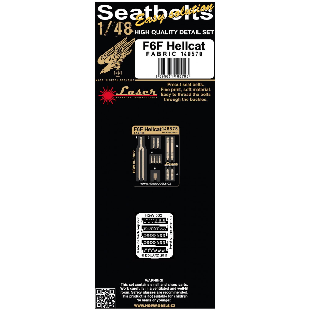 1/48 Seatbelts F6F Hellcat FABRIC (laser)