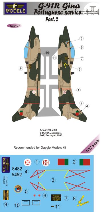 1/32 Decals G-91R Gina Portuguese service Pt.II