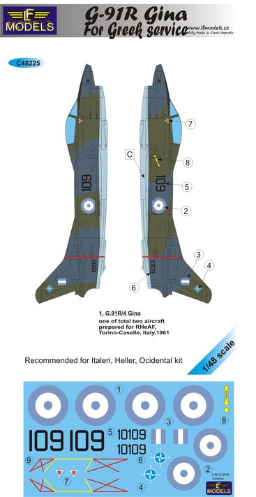 1/48 Decals G-91R Gina Greek service