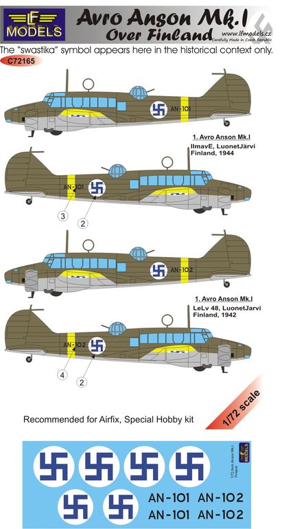 1/72 Decals Avro Anson Mk.I over Finland