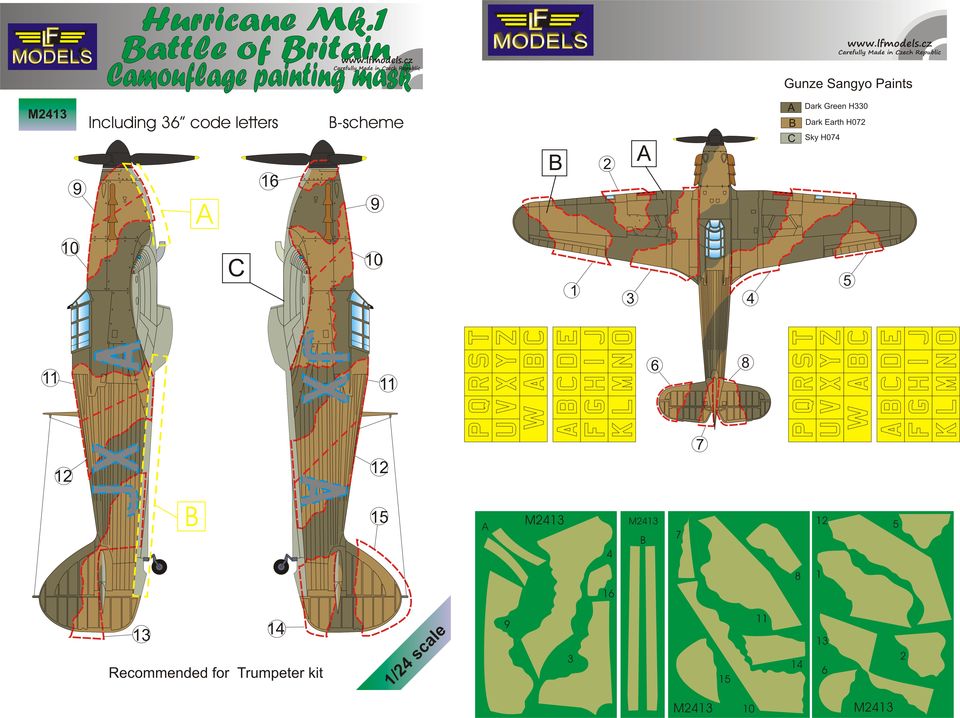 1/24 Mask Hurricane Mk.I Battle of Britain Camo B