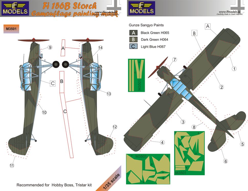 1/35 Mask Fi-156B Storch Camoufl.painting (HOBBYB)