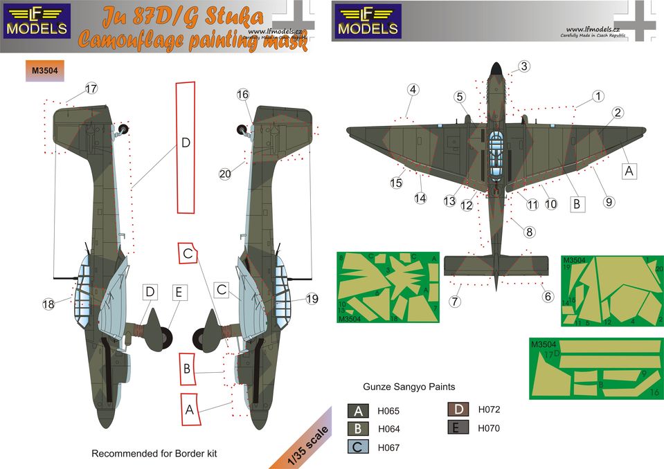 1/35 Mask Ju-87D/G Stuka Camoufl.painting (BORDER)