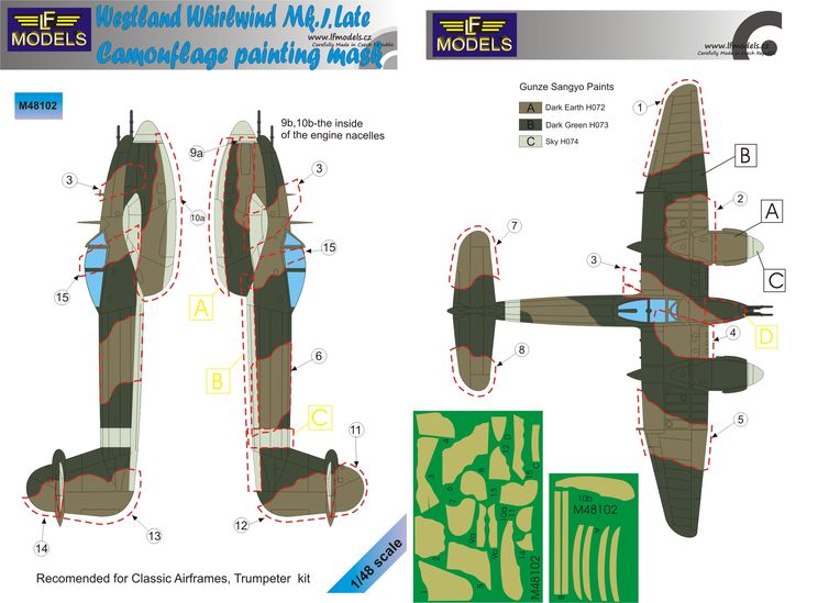 1/48 Mask Westl.Whirlwind Mk.I late Camouflage p.