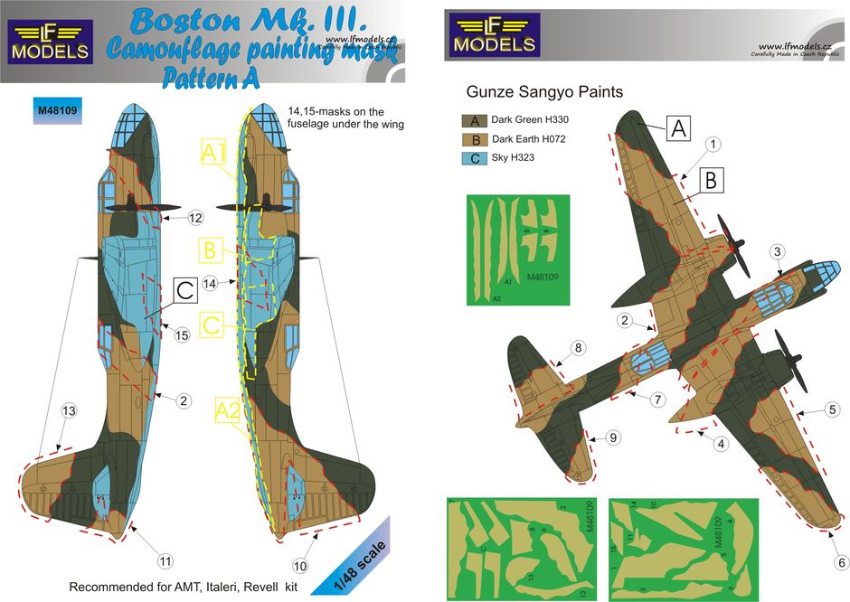 1/48 Mask Boston Mk.III Pattern A Camo painting