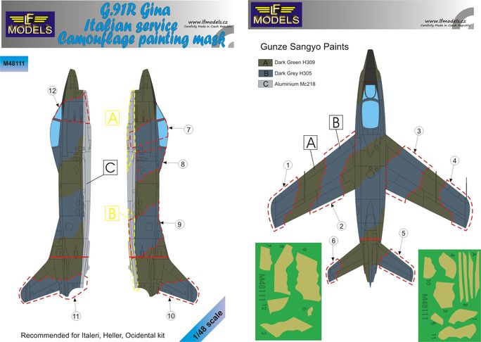 1/48 Mask G.91R Gina Italian service Camouflage