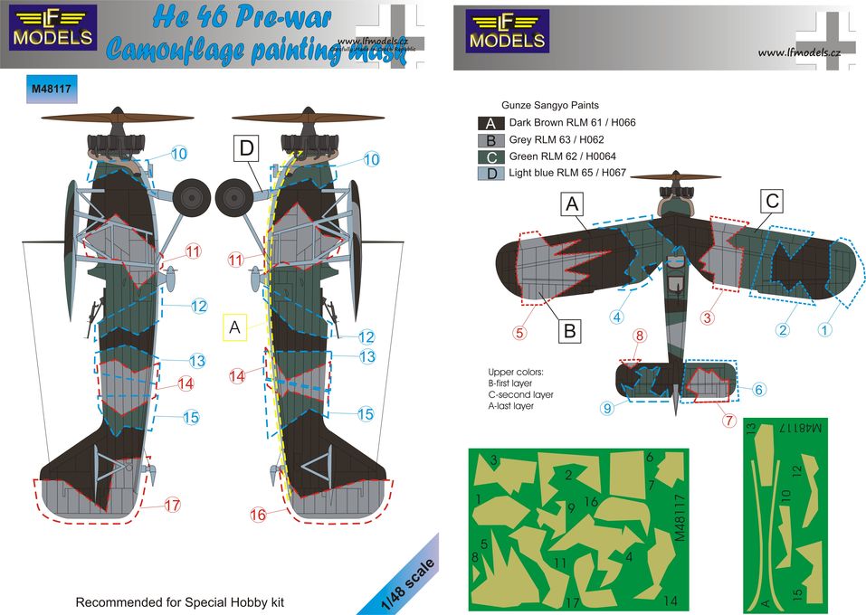 1/48 Mask He 46 Prewar Camouflage Painting