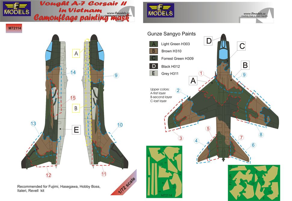 1/72 Mask A-7 Corsair II in Vietnam Camoufl.paint.