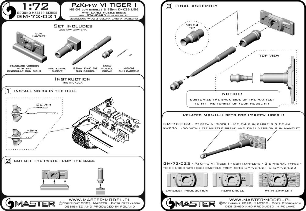 1/72 PzKpfw VI Tiger I MG-34&88mm KwK36 L/56 early