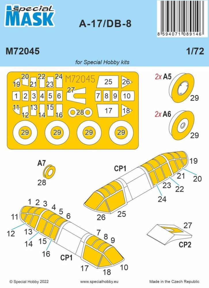 1/72 Mask for A-7/DB-8 (SP.HOBBY)