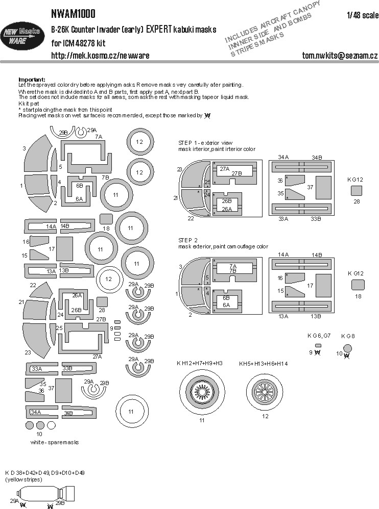 1/48 Mask B-26K Counter Invader early EXPERT (ICM)