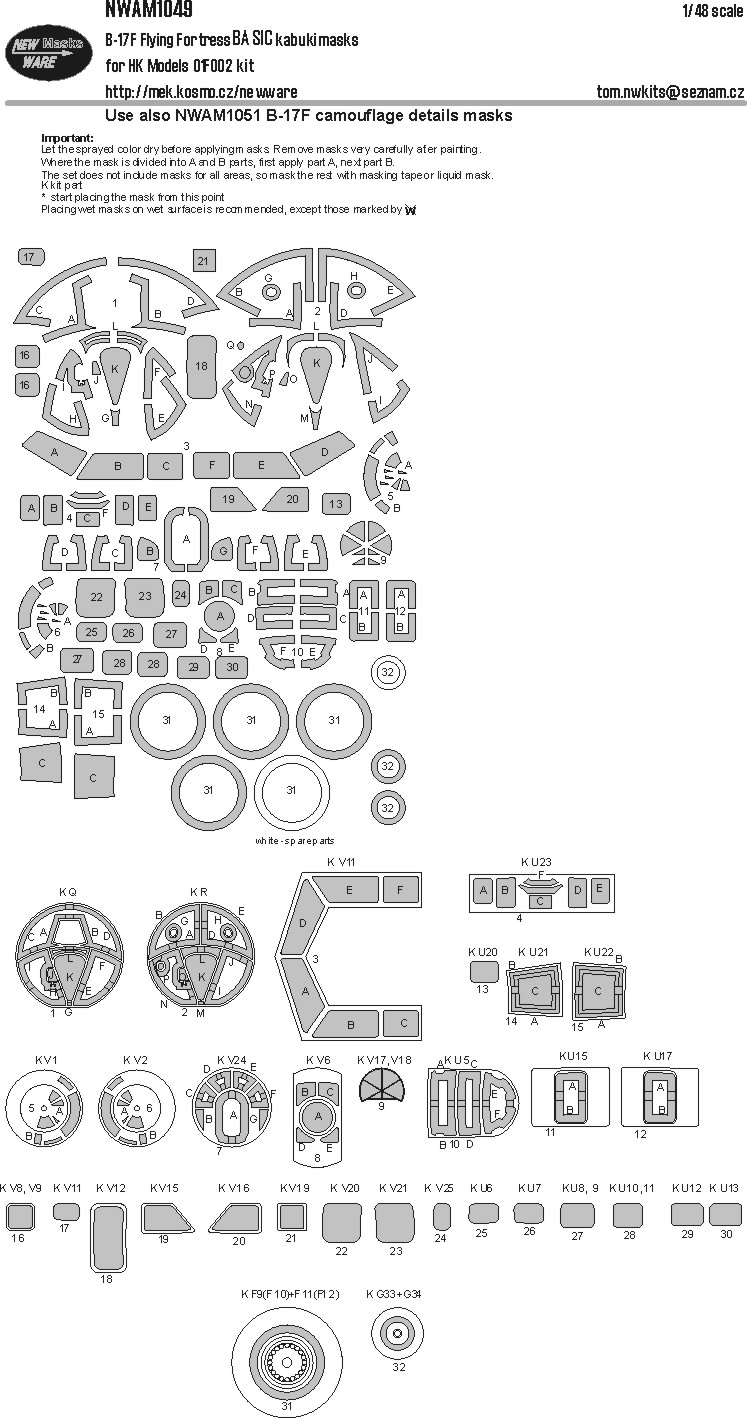 1/48 Mask B-17F Flying Fortress BASIC (HK MOD.)