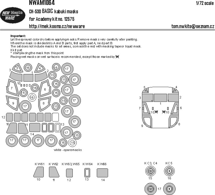 1/72 Mask CH-53D BASIC (ACAD 12575)