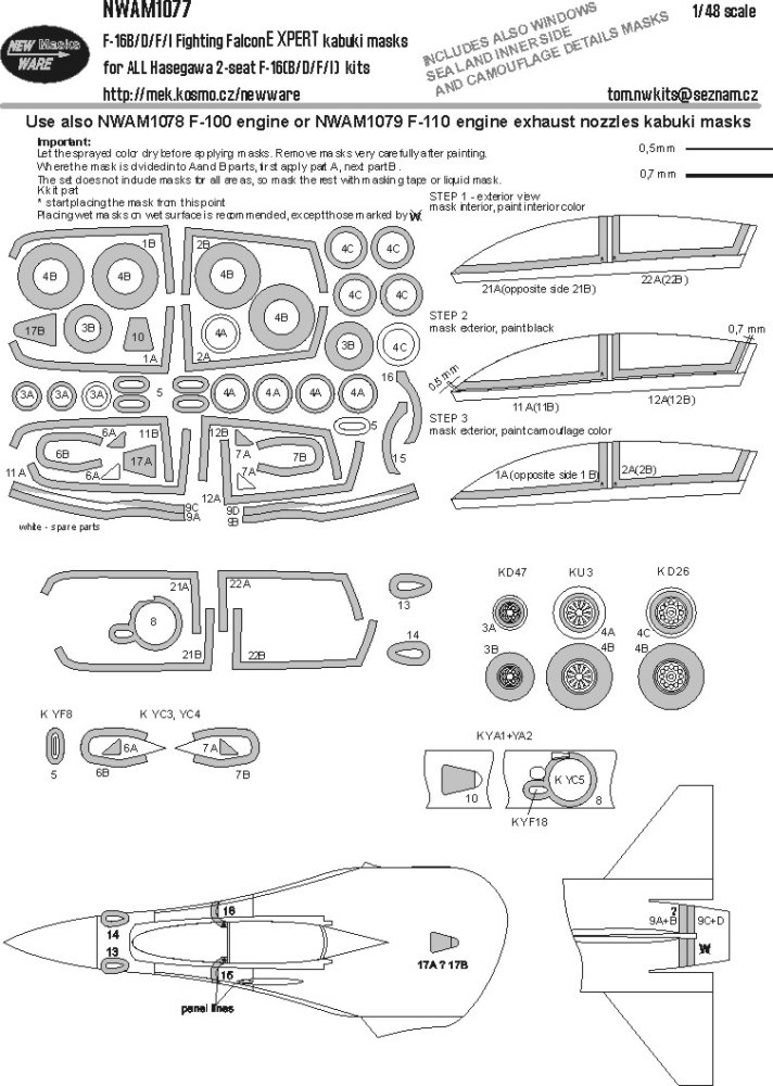 1/48 Mask F-16B/D/F/I Fighting Falcon EXPERT (HAS)