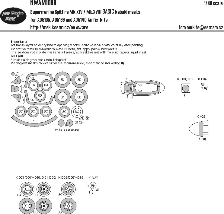 1/48 Mask S.Spitifre Mk.XIV/Mk.XVIII BASIC (AIRF)