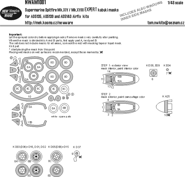 1/48 Mask S.Spitifre Mk.XIV/Mk.XVIII EXPERT (AIRF)