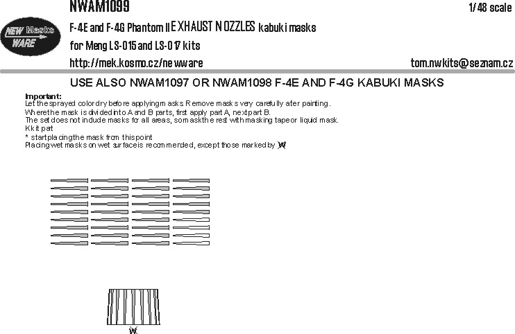 1/48 Mask F-4E, F-4G Phantom II EXH.NOZZLES (MENG)