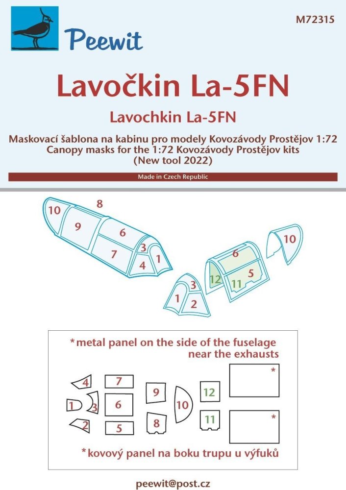 1/72 Canopy mask Lavochkin La-5FN (KP, 2022)