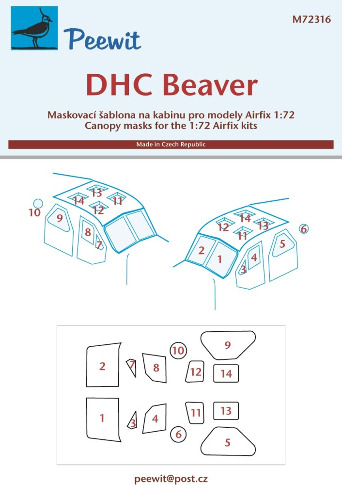 1/72 Canopy mask DHC Beaver (AIRFIX)