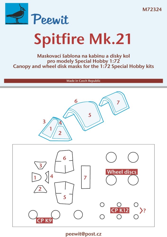 1/72 Canopy mask Seafire Mk.21 (SP.HOBBY)