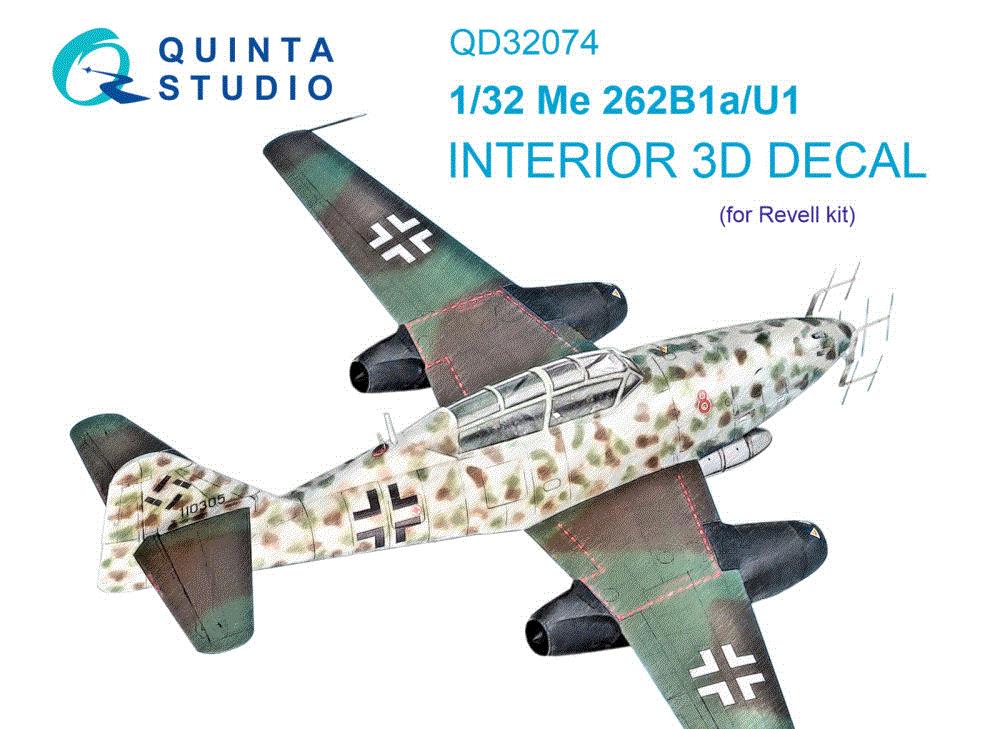 1/32 Me 262B1a/U-1 3D-Printed & col.Interior (REV)