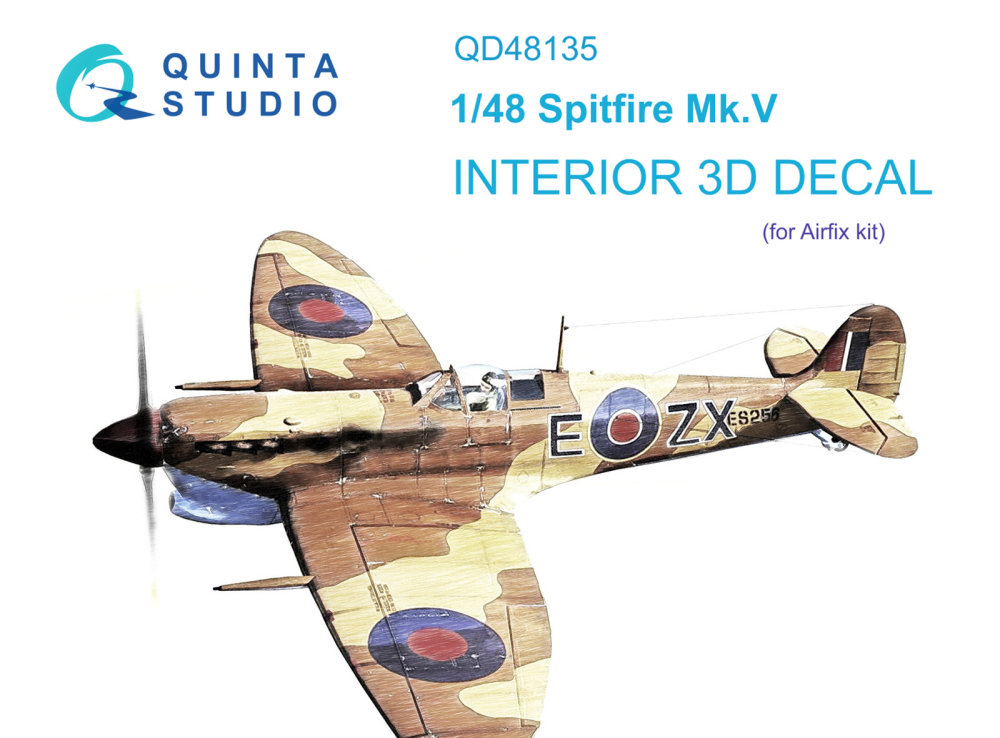 1/48 Spitfire Mk.V 3D-Printed&col.Interior (AIRF)