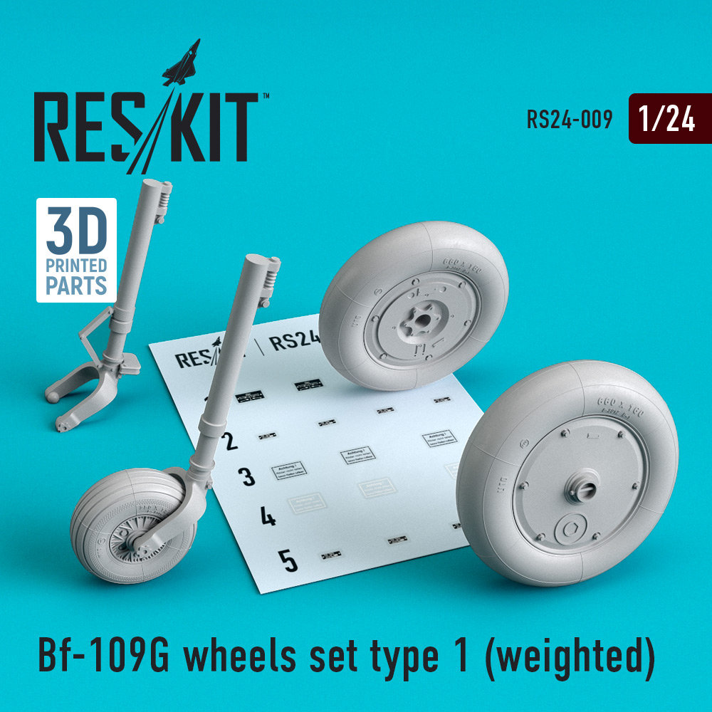 1/24 Bf-109G wheels set type 1 (weighted)