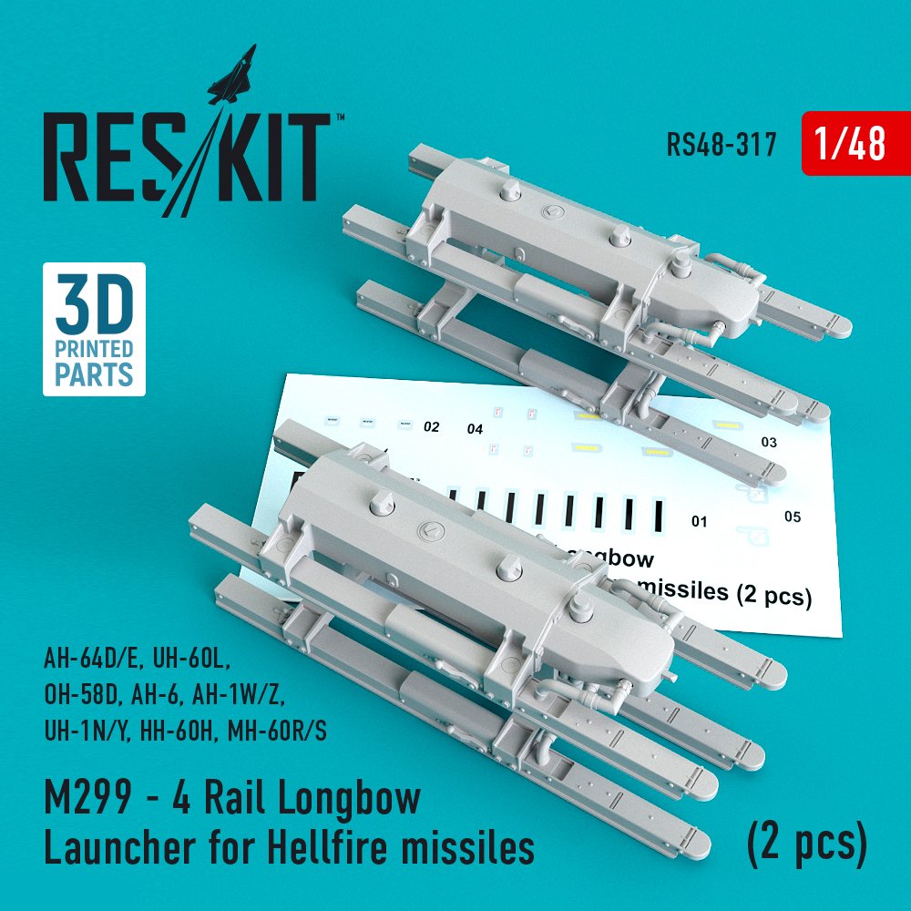 1/48 M299 - 4 Rail Longbow Launcher for Hellfire