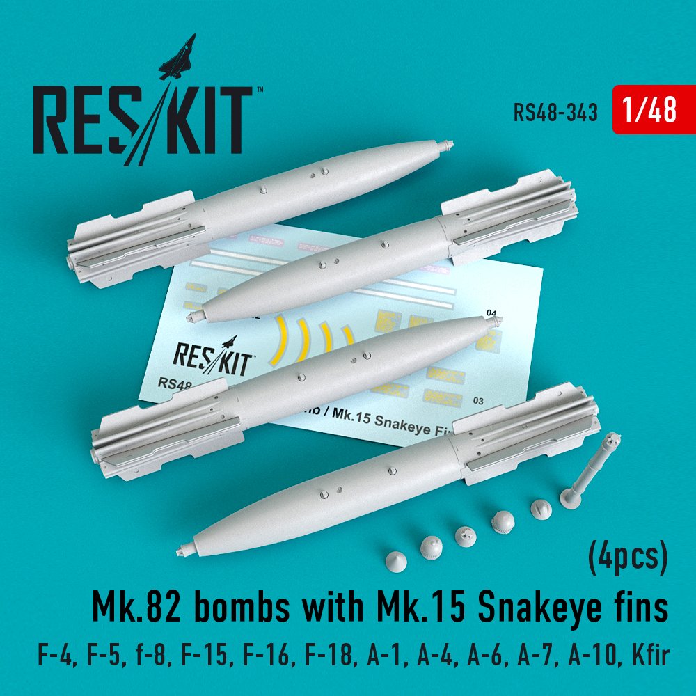 1/48 Mk.82 bombs w/ Mk.15 Snakeye Fins (4 pcs.)