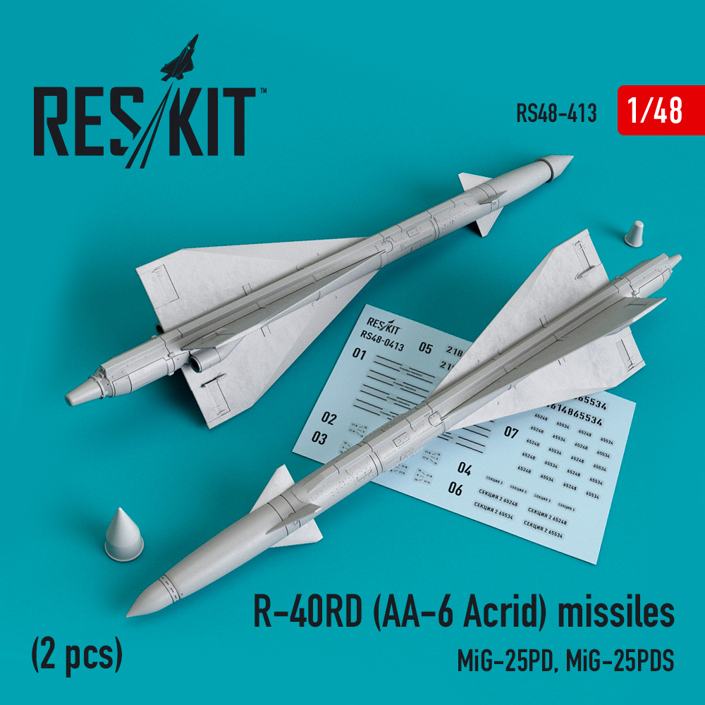 1/48 R-40RD (AA-6 Acrid) missiles (2 pcs.)