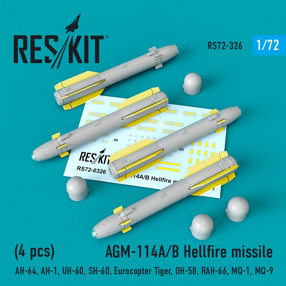 1/72 AGM-114A/B Hellfire missile (4 pcs.)