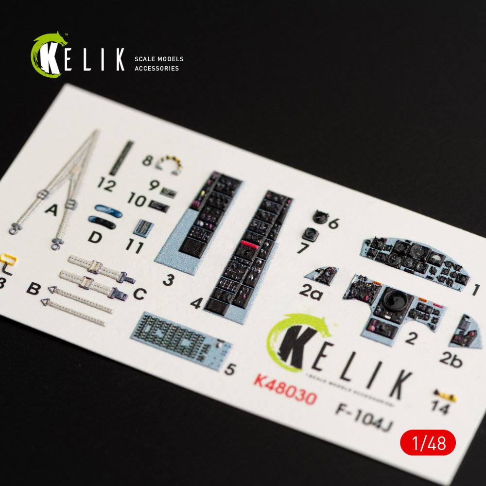 1/48 F-104J 'Starfighter' interior 3D decals (KIN)