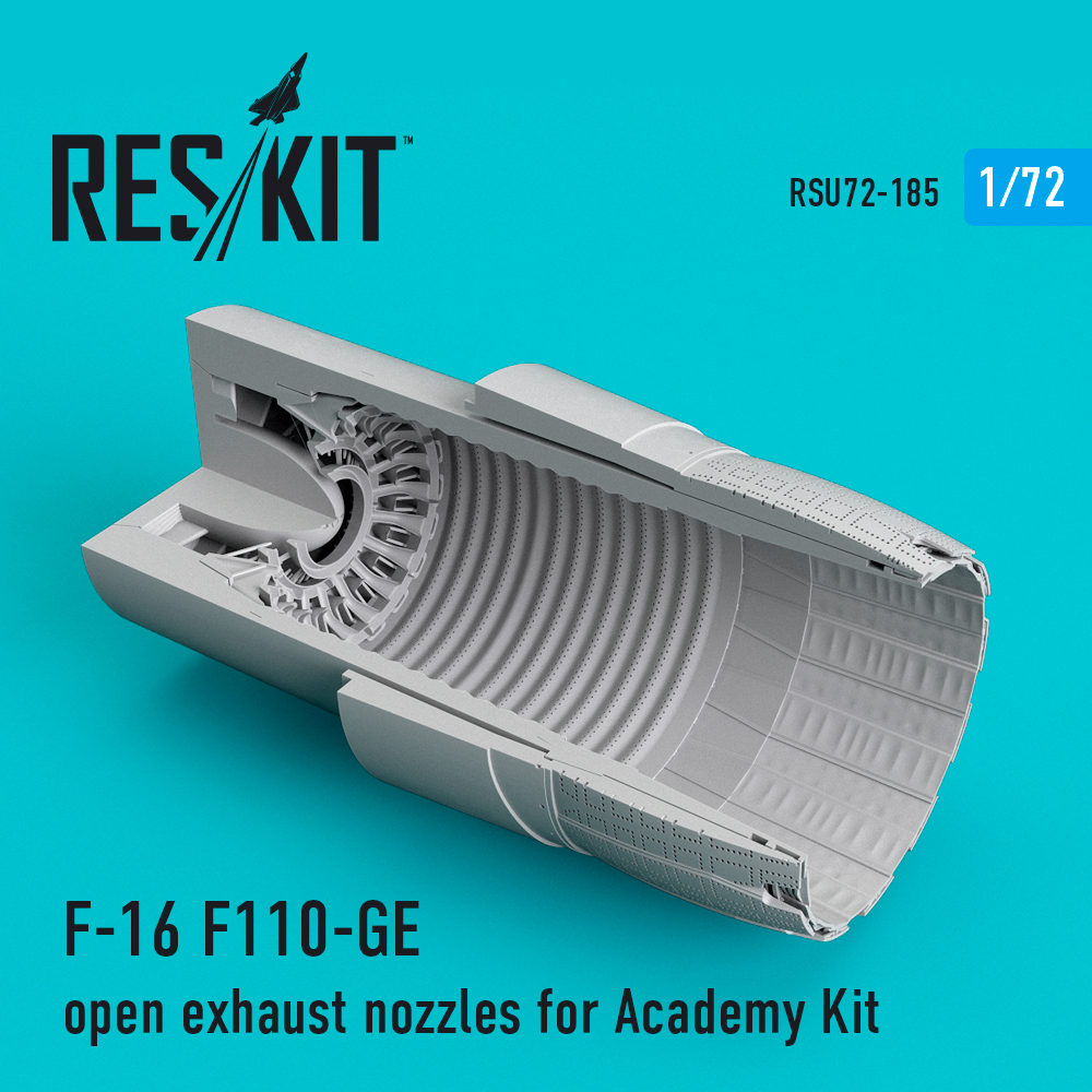 1/72 F-16 F110-GE open exh. nozzles (ACAD) 